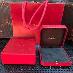Authentic Cartier Jewelry Necklace Presentation Jeweler Storage Case EMPTY BOX